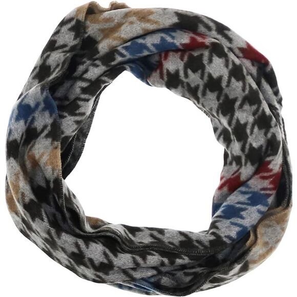 Houndstooth Scarf - Fashionable Womens Acrylic Woven Scarf with Twisted Fringe - Picture 2 of 4